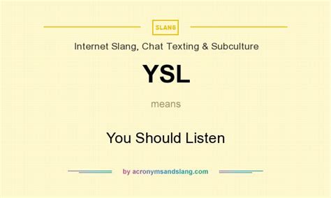 ysls|ysl meaning.